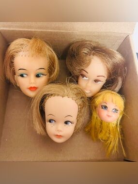 Lot of 4 Doll Heads for Reroot/Repair